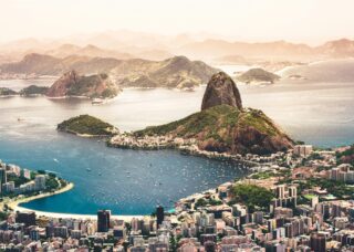 aerial view of Rio de Janeiro, Brazil; skip tracing services in Brazil concept