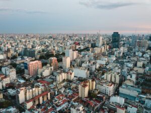 aerial view of the city of Argentina; skip tracing services in Argentina