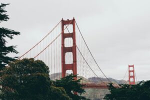 the Golden Gate Bridge in San Francisco, United States; skip tracing services in United States of America concept