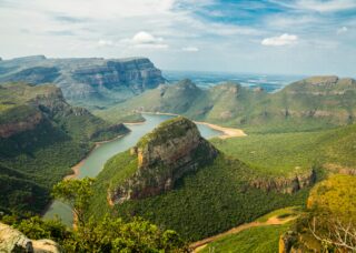 aerial view of South Africa's mountains and valleys; skip tracing services in South Africa concept