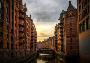 canal in Hamburg, Germany; skip tracing services in Germany concept