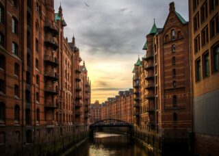 canal in Hamburg, Germany; skip tracing services in Germany concept