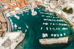 aerial view of the coas of Dubrovnik, Croatia; skip tracing services on Croatia concept