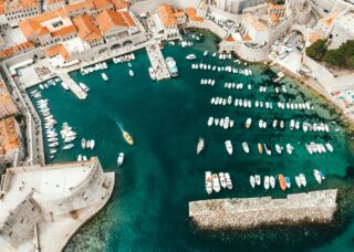 aerial view of the coas of Dubrovnik, Croatia; skip tracing services on Croatia concept