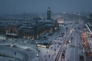 aerial view of Helsinki, Finland; skip tracing services in Finland concept