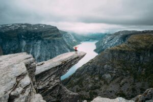 aerial view of Trolltunga, Norway; skip tracing services in Norway concept