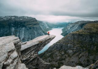 aerial view of Trolltunga, Norway; skip tracing services in Norway concept