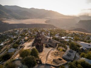 aerial view of a town in Armenia; skip tracing services in Armenia concept