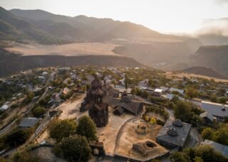 aerial view of a town in Armenia; skip tracing services in Armenia concept