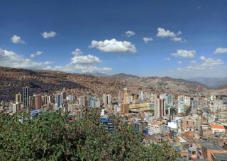 aerial view of La Paz city in Bolivia, skip tracing services in Bolivia concept