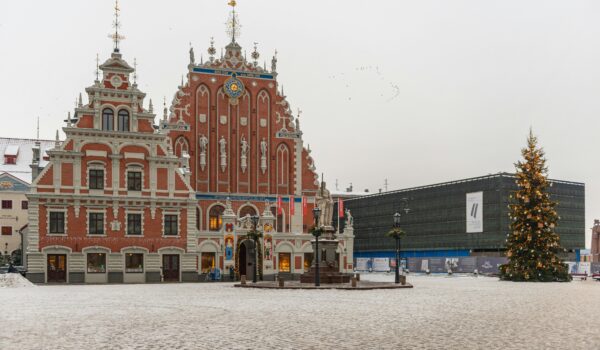 Town Hall Square in Riga, Latvia; skip tracing services in Latvia concept