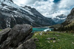 Oeschinen Lake, Kandersteg, Switzerland; skip tracing services in Switzerland concept