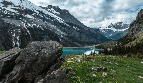 Oeschinen Lake, Kandersteg, Switzerland; skip tracing services in Switzerland concept