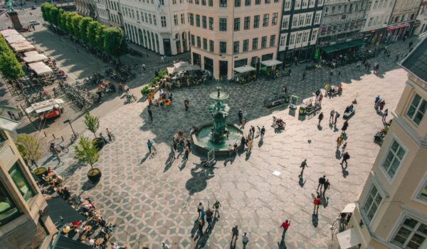 town center in Copenhagen Municipality, Denmark; skip tracing services in Denmark concept