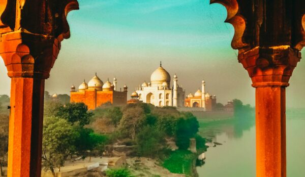 Taj Mahal shot from a distance; skip tracing services in India concept